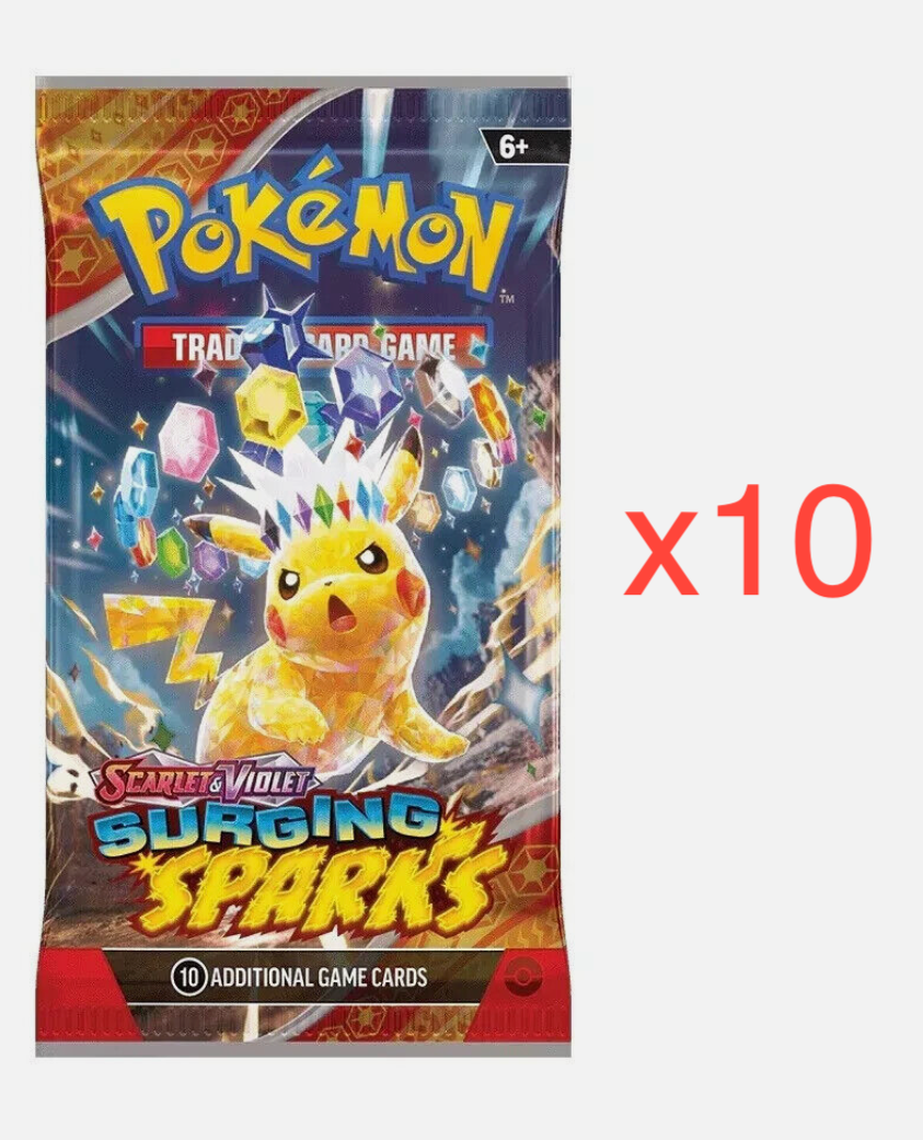Pokemon Surging Sparks Booster Pack x10 Trading Cards